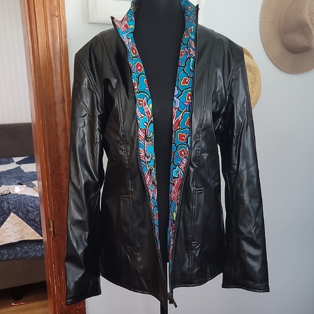 Koos Of Course Black Shiny Vinyl Reversible  Jacket